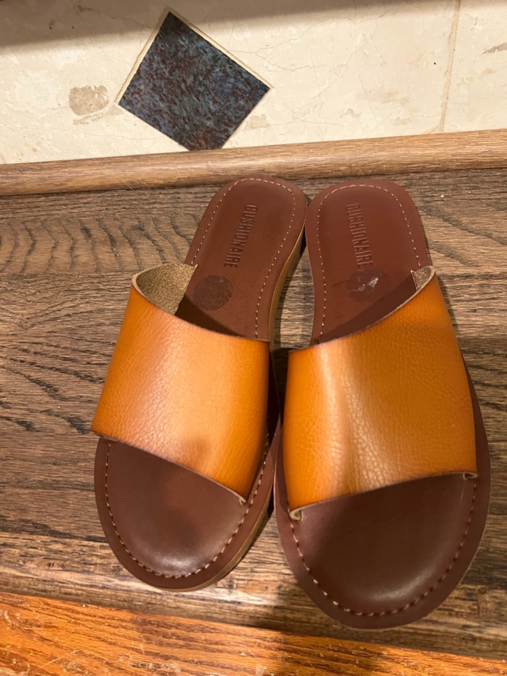 Cushionaire Carly Slide Sandal - Brown Sole